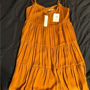 Rustic Orange Midi Dress Small